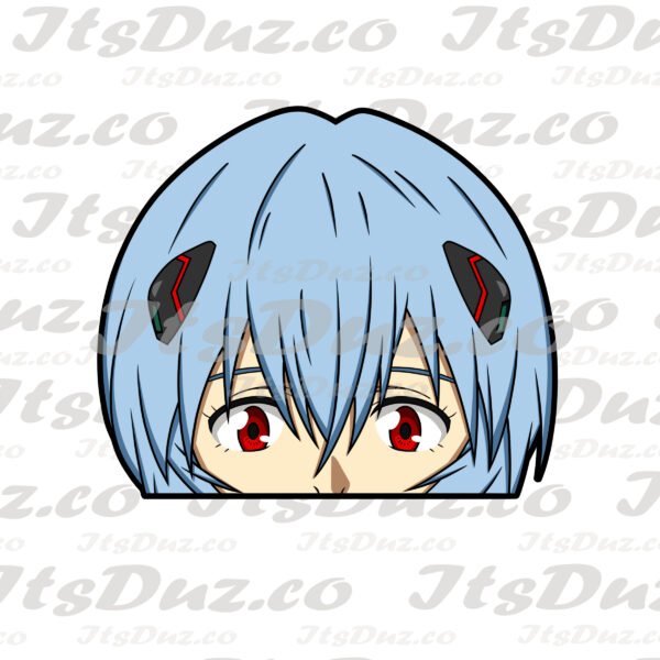 Rei Black Headgear Peeker Sticker Rei Black Headgear Peeker Sticker